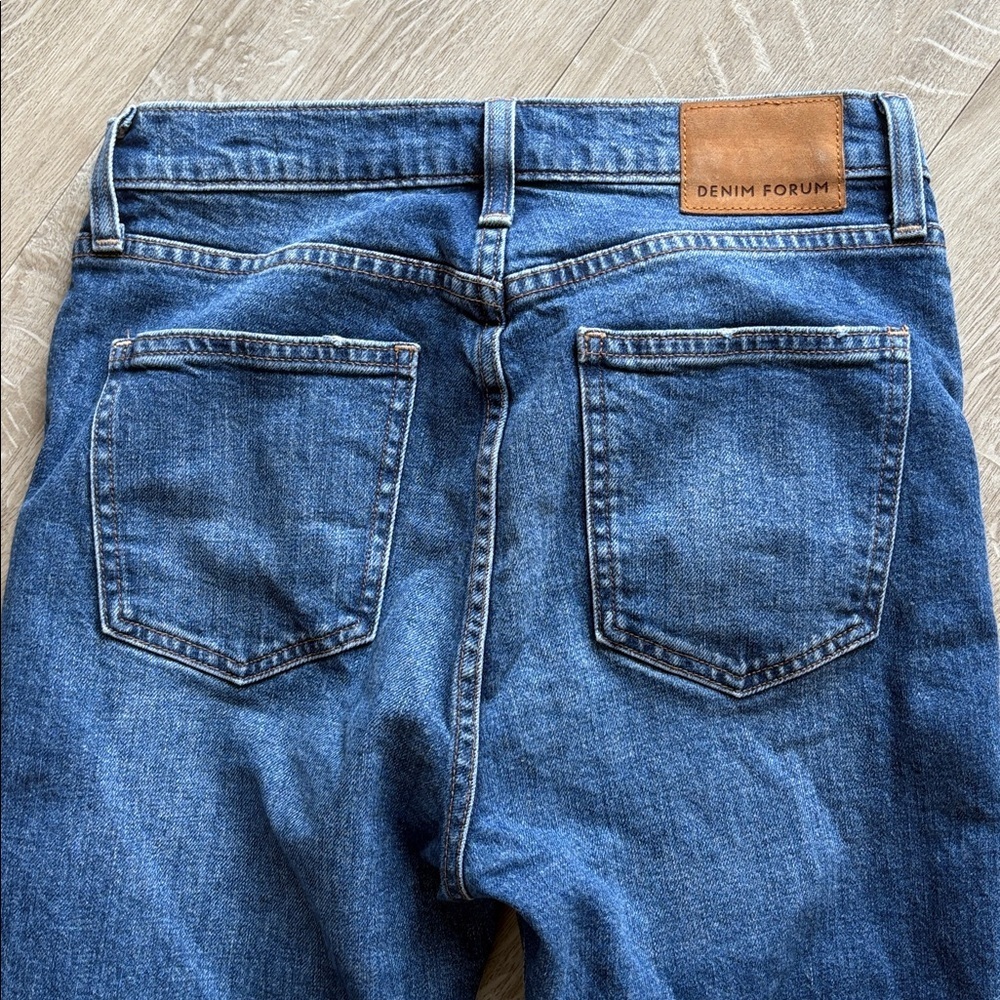 Denim Forum Women's Mid Blue Button-Fly Jeans - Picture 7 of 7